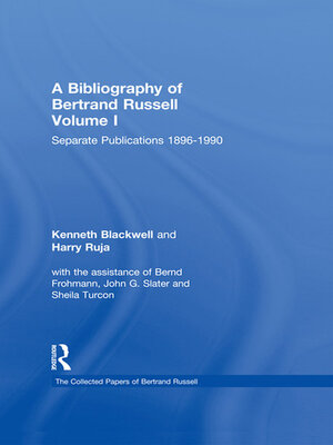 cover image of A Bibliography of Bertrand Russell